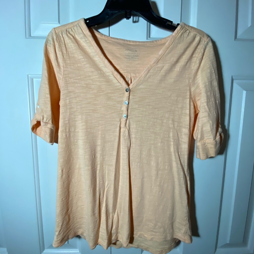 Chico's Light Orange Short Sleeve Top